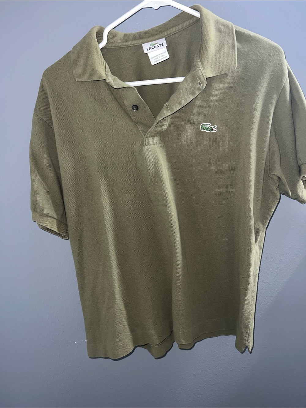 Lacoste Olive Green Short Sleeve Pique Polo
